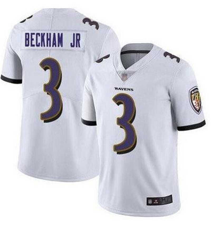 Men & Women & Youth Nike Baltimore Ravens #3 Odell Beckham Jr White Vapor Untouchable Limited Jersey